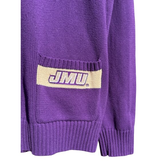 JMU Purple & Cream Cotton Knit Sweater By Emerson Street M - Picture 4 of 7